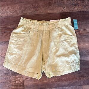 💖Olive Green Elastic Waist Shorts